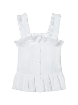 Top Mayoral Canalé Ecofriends Branco para Menina