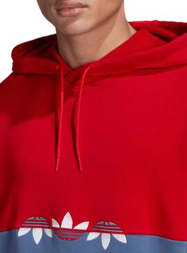 Sweat Adidas Sliced Trefoil Vermelho para Homem