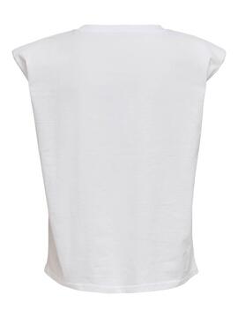 T-Shirt Only Amy Padded Branco para Mulher