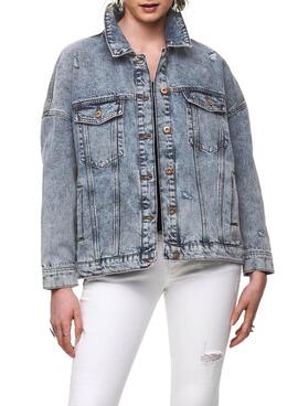 Casaca Denim Only Safe Life Azul para Mulher