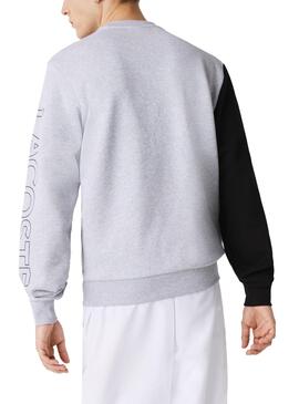 Sweat Lacoste Color Block Cinza para Homem