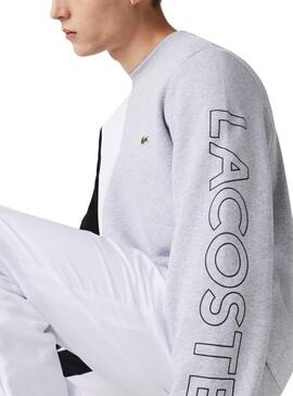 Sweat Lacoste Color Block Cinza para Homem