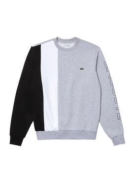 Sweat Lacoste Color Block Cinza para Homem