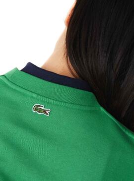 Sweat Lacoste Logo Bordado Verde para Homem