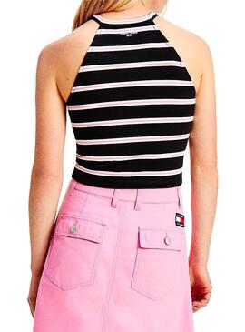 Top Tommy Jeans Crop Striped para Mulher