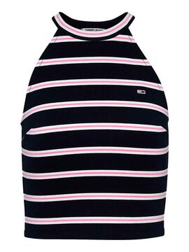 Top Tommy Jeans Crop Striped para Mulher