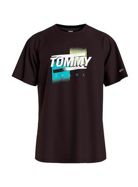 T-Shirt Tommy Jeans Faded Graphic Preto Homem