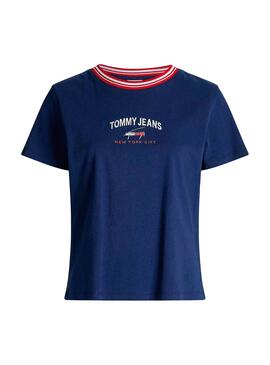 T-Shirt Tommy Jeans Timeless Azul Azul Marinho Mulher