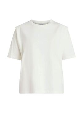 T-Shirt Vila Vishoulde Branco para Mulher