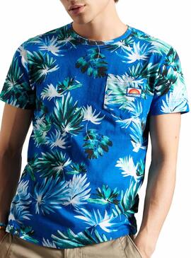 T-Shirt Superdry Pocket Azul para Homem