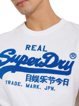 T-Shirt Superdry Chemille Tee Branco para Homem