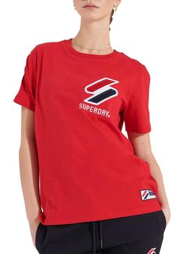 T-Shirt Superdry Sportstyle Vermelho para Mulher