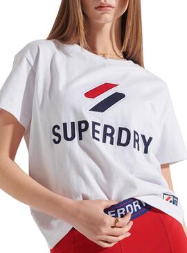 T-Shirt Superdry Sportstyle Classic Branco Mulher