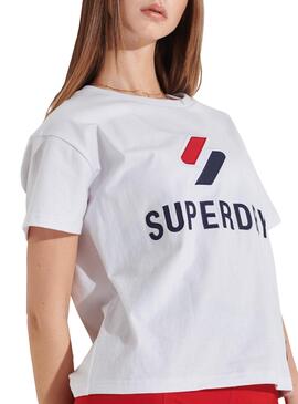 T-Shirt Superdry Sportstyle Classic Branco Mulher