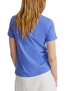 T-Shirt Ecoalf Underlined Because Azul para Mulher