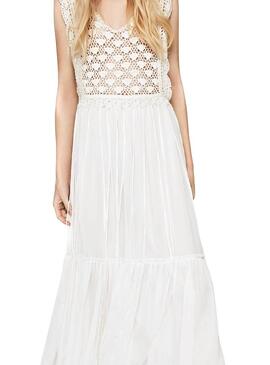 Calças de ganga Pepe vestido Azu Branco Mulher