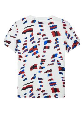 T-Shirt Tommy Hilfiger Multi Flag Branco