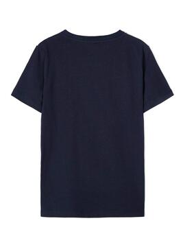 T-Shirt Name It Justin Azul Marinho para Menino