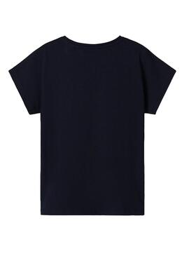 T-Shirt Name It Valissa Azul Marinho para Menina