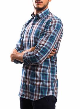 Camisa Klout Frames Azul y Marron para Homem