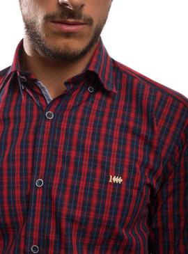 Camisa Klout Frames Vermelho e Azul para Homem