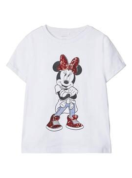 T-Shirt Name It Minnie Branco para Menina