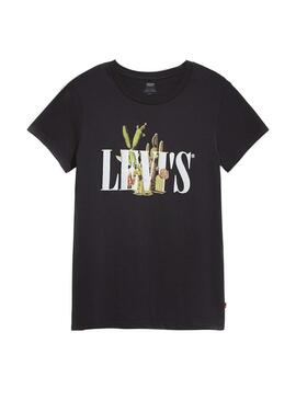 T-Shirt Levis Cactus 90S Serif Logo Preto Mulher