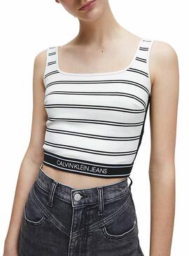 Top Calvin Klein Jeans Knitted Milano Stripe Mulher