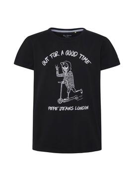 T-Shirt Pepe Jeans Tan Preto para Menino