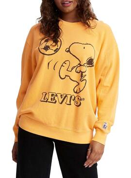 T-Shirt Levis Snoopy Amarelo Unbasic para  Mulher