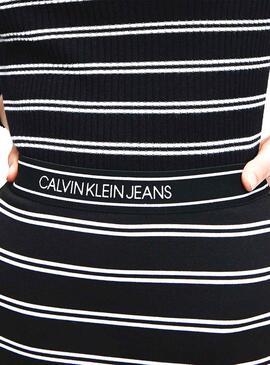 Saia Calvin Klein Jeans Knitted Milano Listas Mulher
