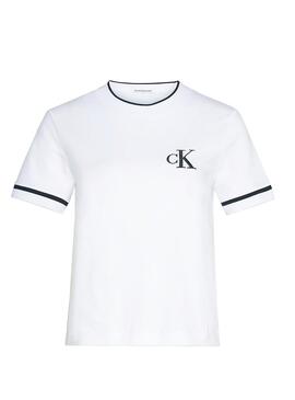 T-Shirt Calvin Klein Bordado Tipping Mulher