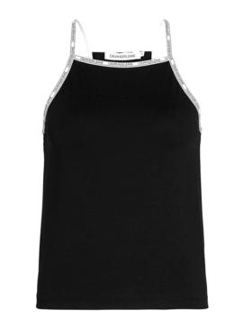 Top Calvin Klein Jeans Trim Logo Preto para  Mulher