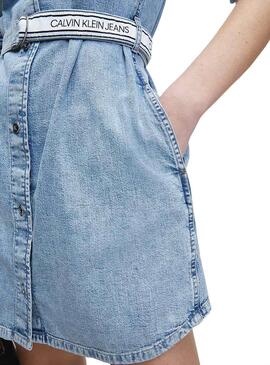 Vestido Calvin Klein Jeans Cinto Denim para  Mulher