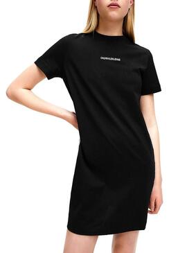Vestido Calvin Klein Jeans Side Tape Preto Mulher