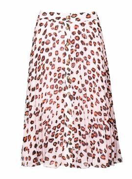 Saia Tommy Jeans Leopard Rosa Mulher