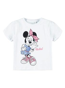 T-Shirt Name It como Minnie Branco para Menina