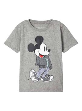 T-Shirt Name It Mickey Cinza 