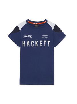 T-Shirt Hackett AMR Azul para Homem