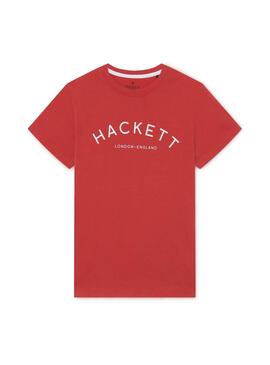 T-Shirt Hackett Basic Logo Vermelho para Menino