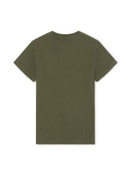 T-Shirt Hackett Basic Logo Verde para Menino