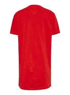 Vestido T-Shirt Tommy Jeans Logo Vermelho para Mulher