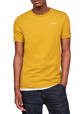 T-Shirt G Star Text Amarelo para Homem