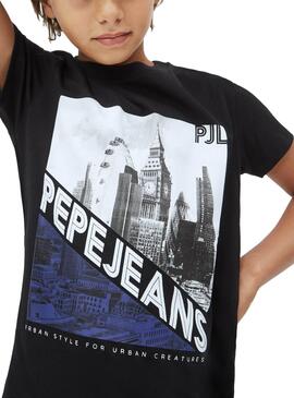 T-Shirt Pepe Jeans Filippo Preto para Menino