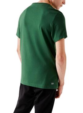 T-Shirt Lacoste Geometric Verde para Homem