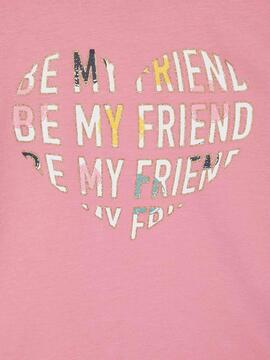 T-Shirt Name It Flabilla Rosa para Menina