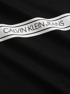 T-Shirt Calvin Klein Jeans Stripe Preto Mulher
