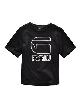 T-Shirt G Star Raw Logo Preto para Menina