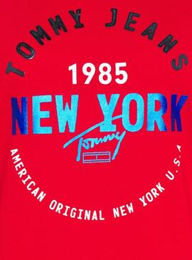 Sweat Tommy Jeans New York Vermelho para Mulher