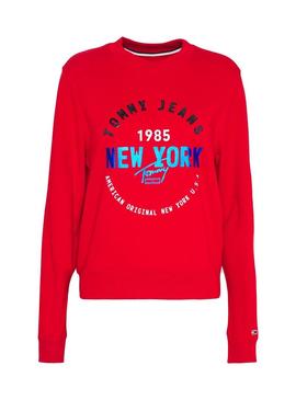 Sweat Tommy Jeans New York Vermelho para Mulher